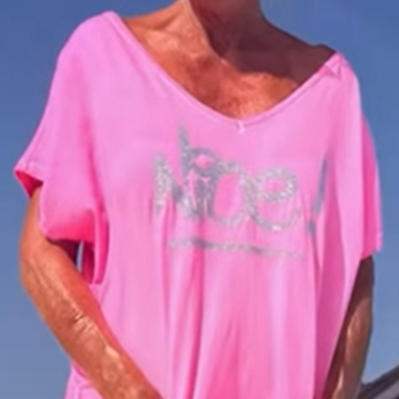 đăS~5XLăZsebes nĆi nyomtatott betƱs, plus size lezser overĂĄl